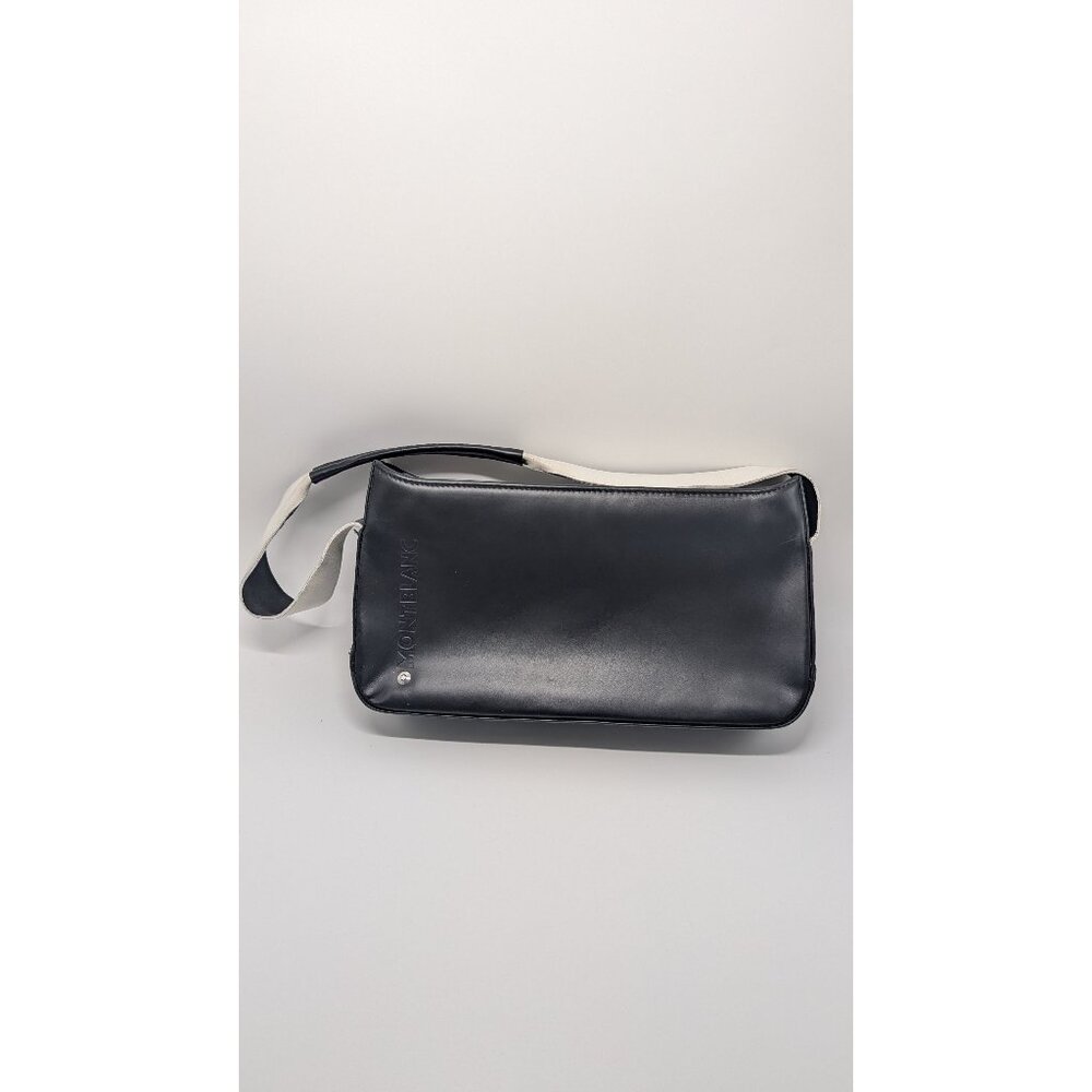 Black Shoulder Bag with Cream Strap